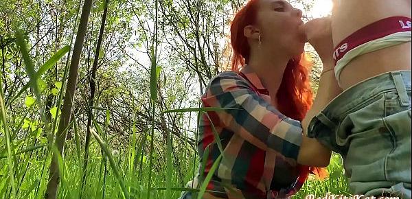  Babe Public Blowjob Big Dick and Cum in Mouth Outdoor after Walk